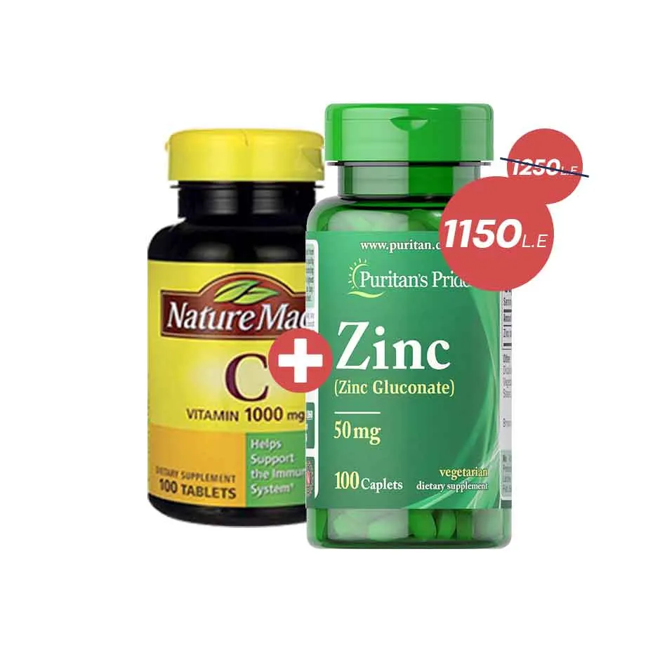 Nature Made C 1000 Mg Puritans Pride Zinc 50 Mg 100 Tablets Box Chefaa Offer Chefaa