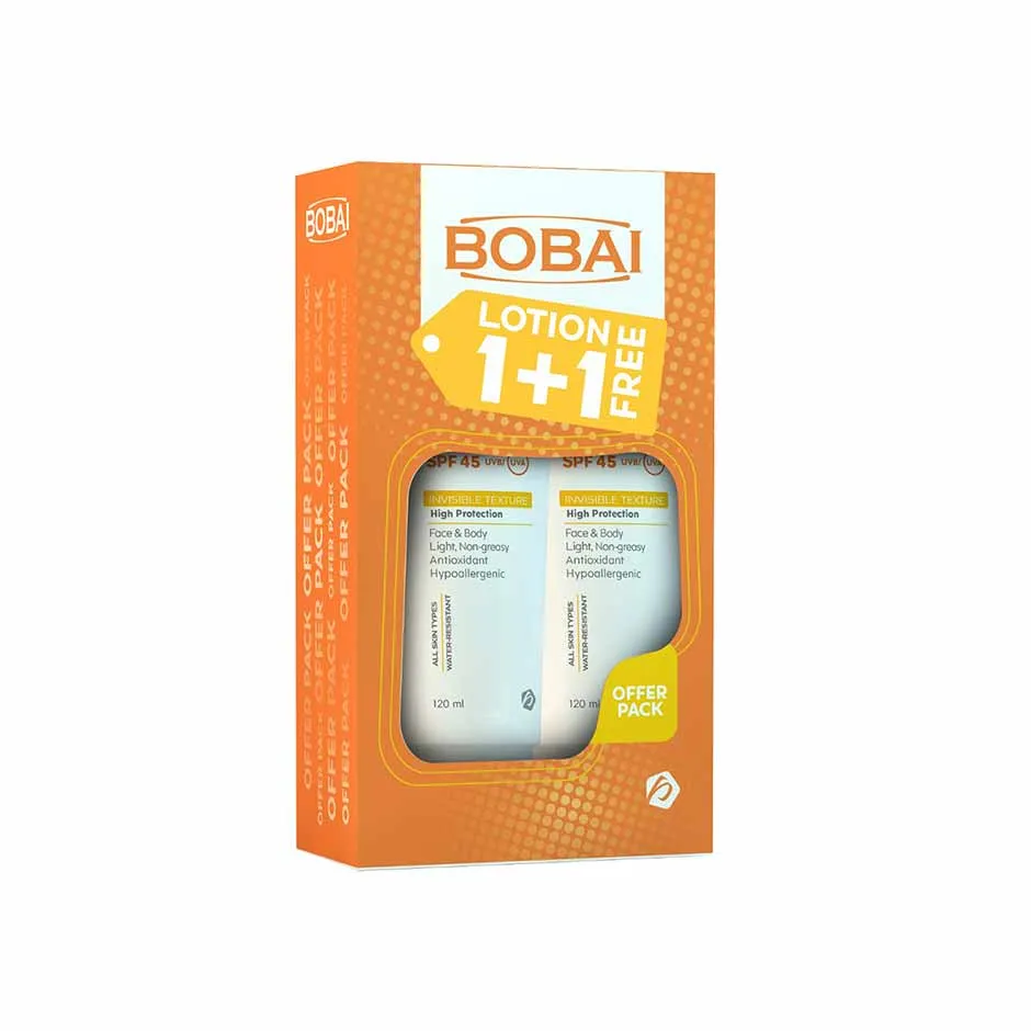 BOBAI SUN SCREEN LOTION SPF45 120ML 1+1 FREE offer