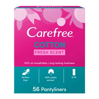 Carefree | Cotton Extract Fresh Panty Liner | 56 Pcs