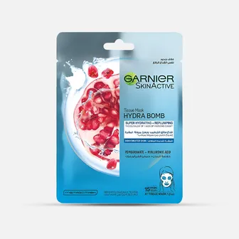 شيت ماسك غارنيه للوجه بالرمان والهيالورونيك اسيد