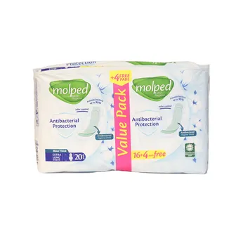 Molped | Antibacterial Maxi Thick Long | 18+2 Pcs