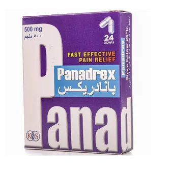 حبوب بانادريكس ٥٠٠ للزكام وألم الأسنان والصداع (panadrex) | ٢٤ قرص